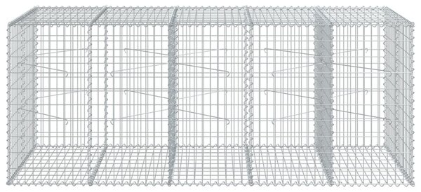 Kosz gabionowy z pokrywą, 250x100x100 cm, galwanizowane żelazo