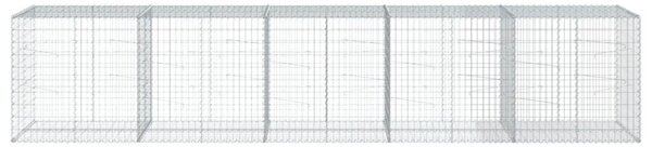 Kosz gabionowy z pokrywą, 500x100x100 cm, galwanizowane żelazo
