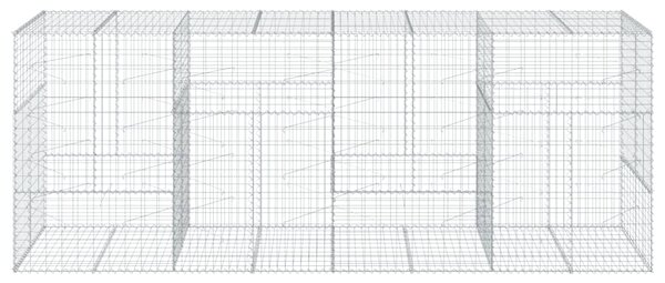 Kosz gabionowy z pokrywą, 400x100x150 cm, galwanizowane żelazo