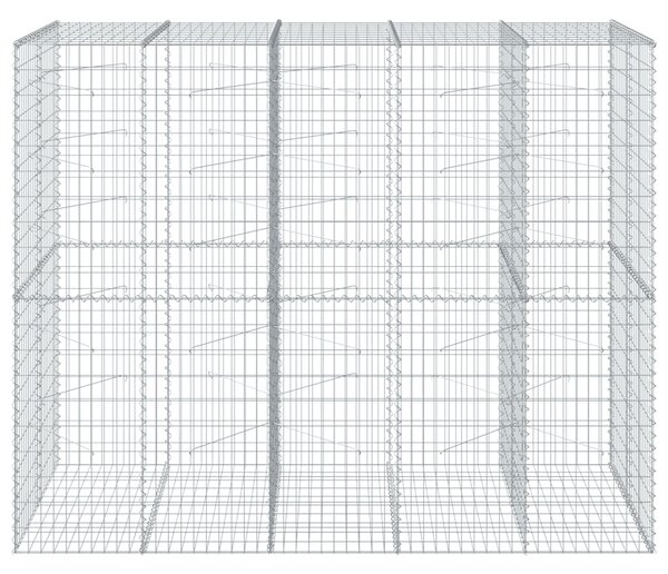 Kosz gabionowy z pokrywą, 250x100x200 cm, galwanizowane żelazo