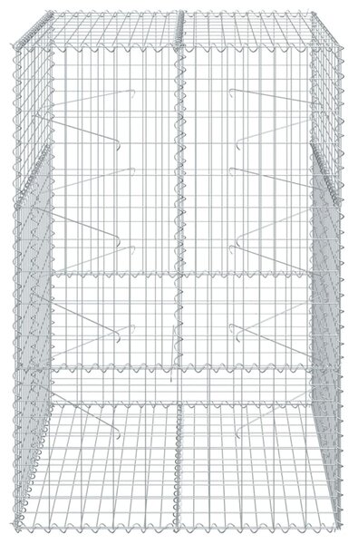 Kosz gabionowy z pokrywą, 100x100x150 cm, galwanizowane żelazo