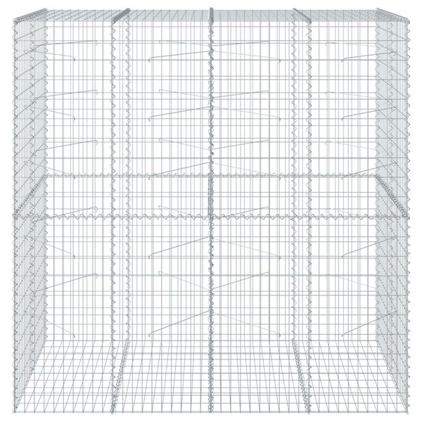 Kosz gabionowy z pokrywą, 200x100x200 cm, galwanizowane żelazo