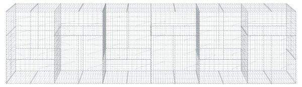 Kosz gabionowy z pokrywą, 600x100x150 cm, galwanizowane żelazo