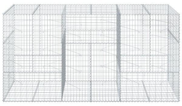 Kosz gabionowy z pokrywą, 300x100x150 cm, galwanizowane żelazo