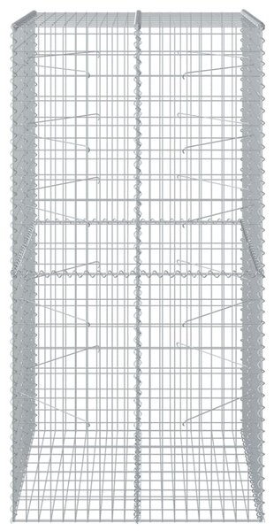 Kosz gabionowy z pokrywą, 100x100x200 cm, galwanizowane żelazo