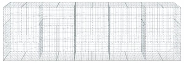 Kosz gabionowy z pokrywą, 500x100x150 cm, galwanizowane żelazo