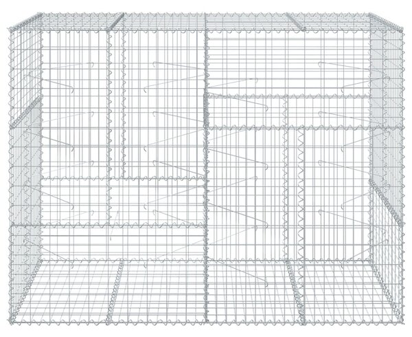 Kosz gabionowy z pokrywą, 200x100x150 cm, galwanizowane żelazo
