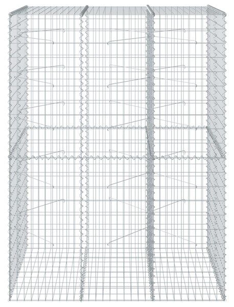 Kosz gabionowy z pokrywą, 150x100x200 cm, galwanizowane żelazo