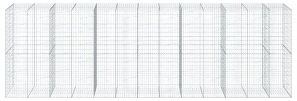 Kosz gabionowy z pokrywą, 650x100x200 cm, galwanizowane żelazo