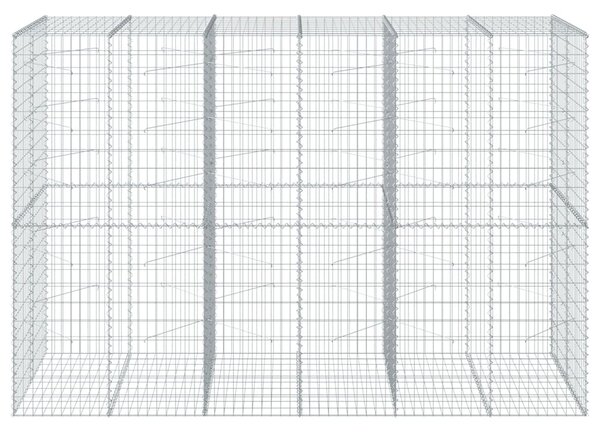 Kosz gabionowy z pokrywą, 300x100x200 cm, galwanizowane żelazo