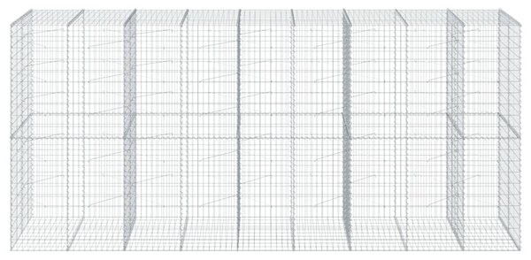Kosz gabionowy z pokrywą, 450x100x200 cm, galwanizowane żelazo