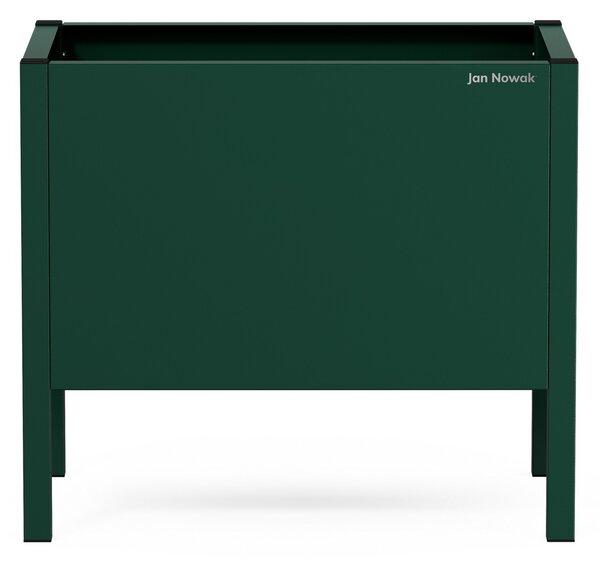Osłona donica na kwiaty metalowa mała butelkowa zieleń: DAISY 400 x 350 x 250 mm