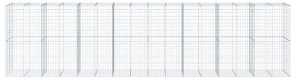 Kosz gabionowy z pokrywą, 800x100x200 cm, galwanizowane żelazo
