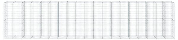 Kosz gabionowy z pokrywą, 950x100x200 cm, galwanizowane żelazo
