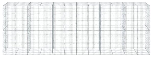 Kosz gabionowy z pokrywą, 600x100x200 cm, galwanizowane żelazo