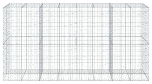 Kosz gabionowy z pokrywą, 400x100x200 cm, galwanizowane żelazo
