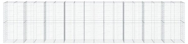Kosz gabionowy z pokrywą, 900x100x200 cm, galwanizowane żelazo