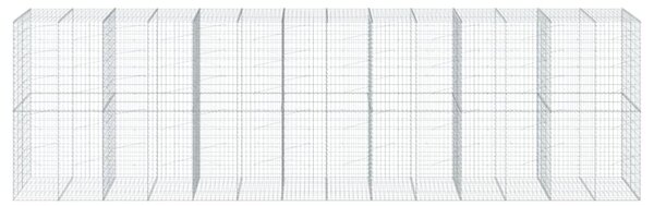Kosz gabionowy z pokrywą, 700x100x200 cm, galwanizowane żelazo