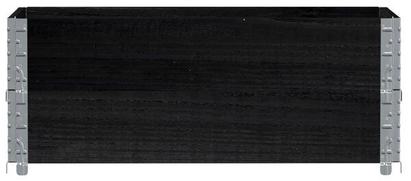 Donica ogrodowa, czarna, 100x50 cm, lite drewno sosnowe