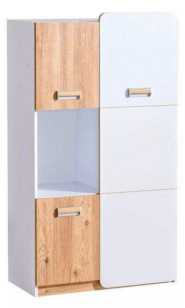 Regał 80 cm niski Lorento 05 Biały/Dąb Nash