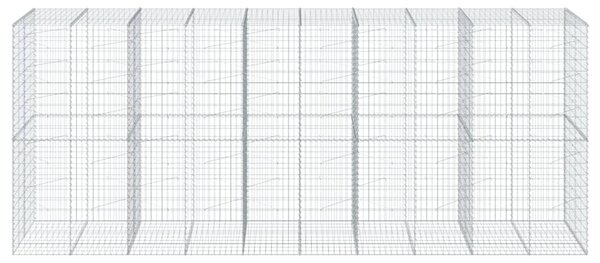 Kosz gabionowy z pokrywą, 500x100x200 cm, galwanizowane żelazo