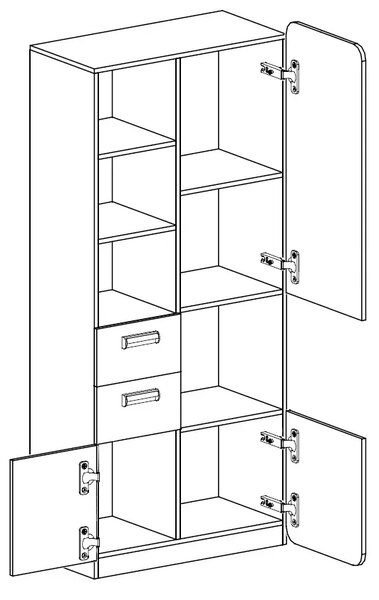 Regał 80 cm z szufladami Lorento 07 Biały/Dąb Nash