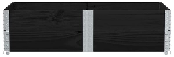 Donica ogrodowa, czarna, 150x100 cm, lite drewno sosnowe