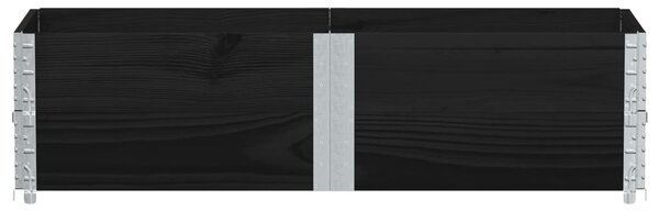 Donica ogrodowa, czarna, 150x50 cm, lite drewno sosnowe