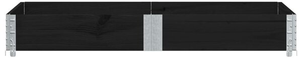 Donica ogrodowa, czarna, 150x100 cm, lite drewno sosnowe
