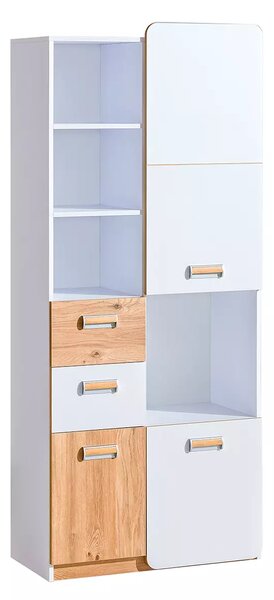 Regał 80 cm z szufladami Lorento 07 Biały/Dąb Nash