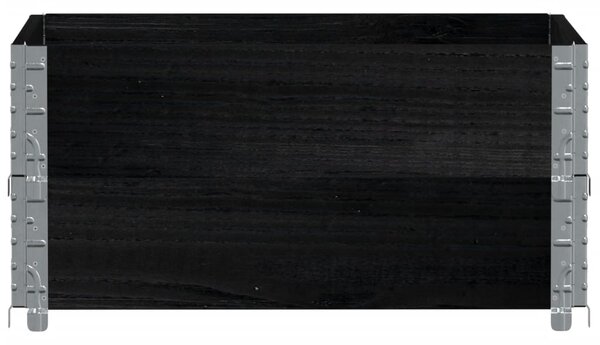 Donica ogrodowa, czarna, 80x60 cm, lite drewno sosnowe