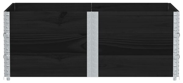 Donica ogrodowa, czarna, 150x100 cm, lite drewno sosnowe