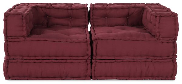 Modularna jednostka sofy 2 pcs Bordowy 140 x 70 x 56 cm tkanina
