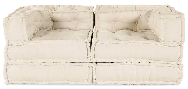 Modularna jednostka sofy 2 pcs kremowy 140 x 70 x 56 cm tkanina