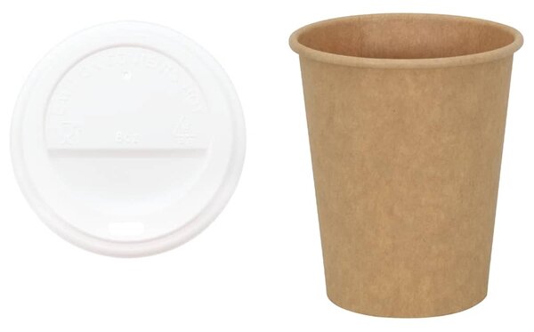 Papierowe kubki z pokrywkami, 1000 szt., 8oz, 200ml