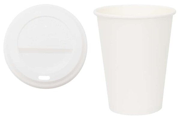 Papierowe kubki z pokrywkami, 1000 szt., 12oz, 300ml