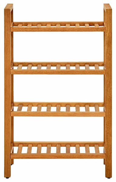 Stojak na buty z 4 półkami, 50x27x80 cm, lite drewno dębowe