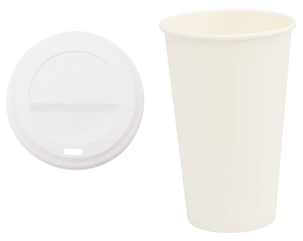 Papierowe kubki z pokrywkami, 1000 szt., 16oz, 400ml