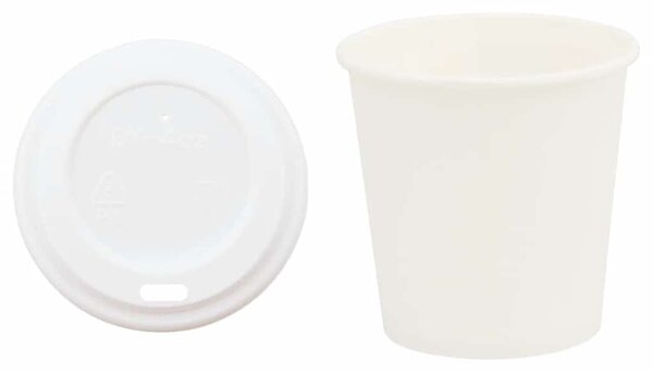Papierowe kubki z pokrywkami, 1000 szt., 4oz, 100ml