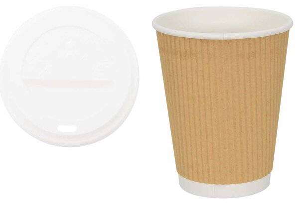 Papierowe kubki z pokrywkami, 1000 szt., 12oz, 300ml