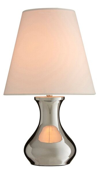 Kremowa/w kolorze srebra metalowa lampa stołowa z tekstylnym kloszem (wysokość 36 cm) Nell – Premier Housewares
