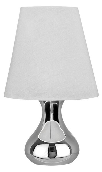 Kremowa/w kolorze srebra metalowa lampa stołowa z tekstylnym kloszem (wysokość 36 cm) Nell – Premier Housewares