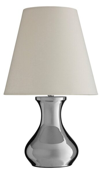 Kremowa/w kolorze srebra metalowa lampa stołowa z tekstylnym kloszem (wysokość 36 cm) Nell – Premier Housewares