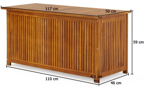 Drewniana skrzynia ACACIA, 117x50x59cm, naturalny brąz Jurhan