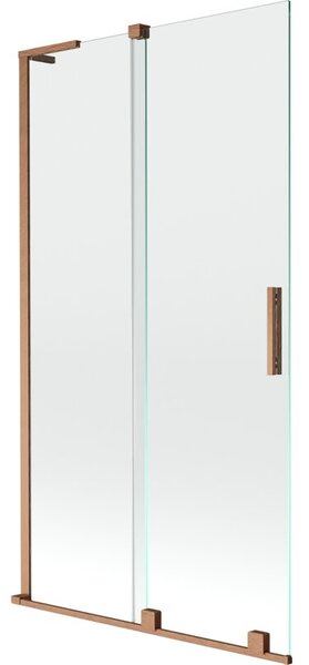Mexen Velar L parawan nawannowy 2-skrzydłowy rozsuwany 100 x 150 cm, transparent, miedź szczotkowana - 896-100-003-01-65