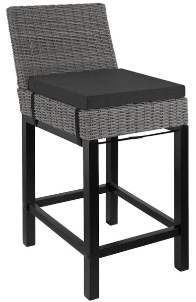 Tectake 404800 rattanowe krzesło barowe latina - szary