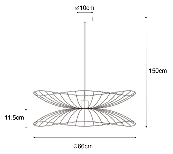 Designerska lampa wisząca brązowa 66 cm - Pua Oswietlenie wewnetrzne
