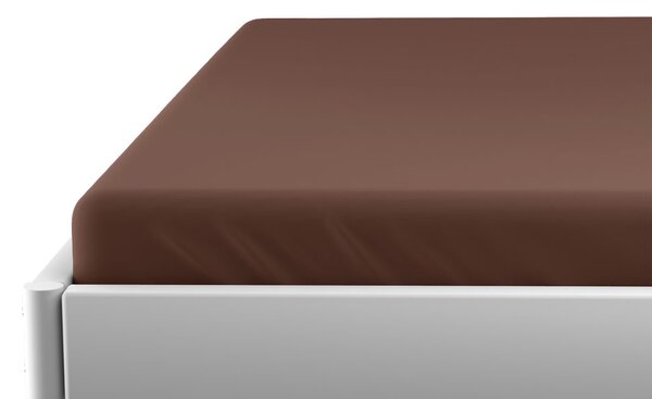 Prześcieradło jerseyowe do dziecięcego łóżeczka EXCLUSIVE 60x120 cm ciemnobrązowe