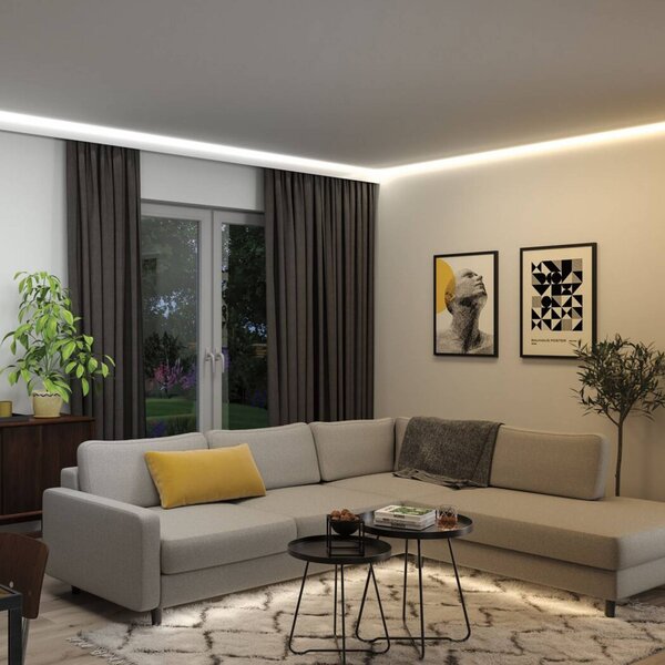 Paulmann Zestaw podstawowy taśm LED MaxLED 1000, 3 m, RGBW, IP44 możliwość ściemniania, chromowy / srebrny, salon / jadalnia, tworzywo sztuczne