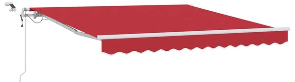 Markiza zwijana Czerwony 350 x 250 cm Poliester i Metal